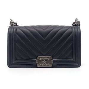 Chanel Caviar Chevron Boy Bag Medium